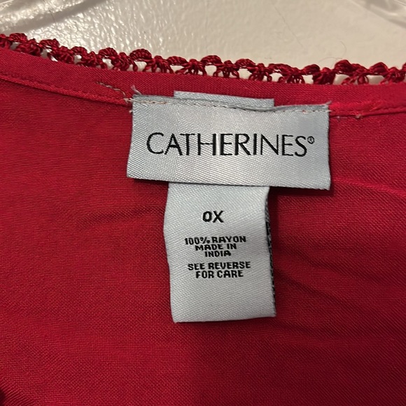 Catherines rayon crochet/lace/embroidered top size 0X - Picture 6 of 8